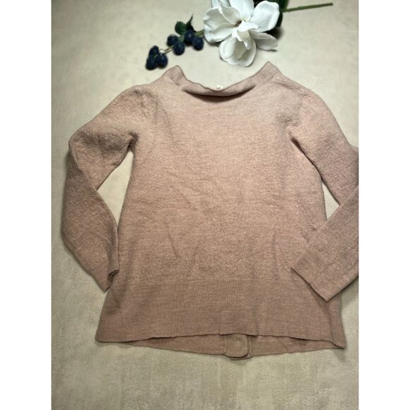 Anthropologie Moth Womens Cardigan Button-Up Sweater Pockets Wool Minimalist  Y2 - Picture 2 of 9